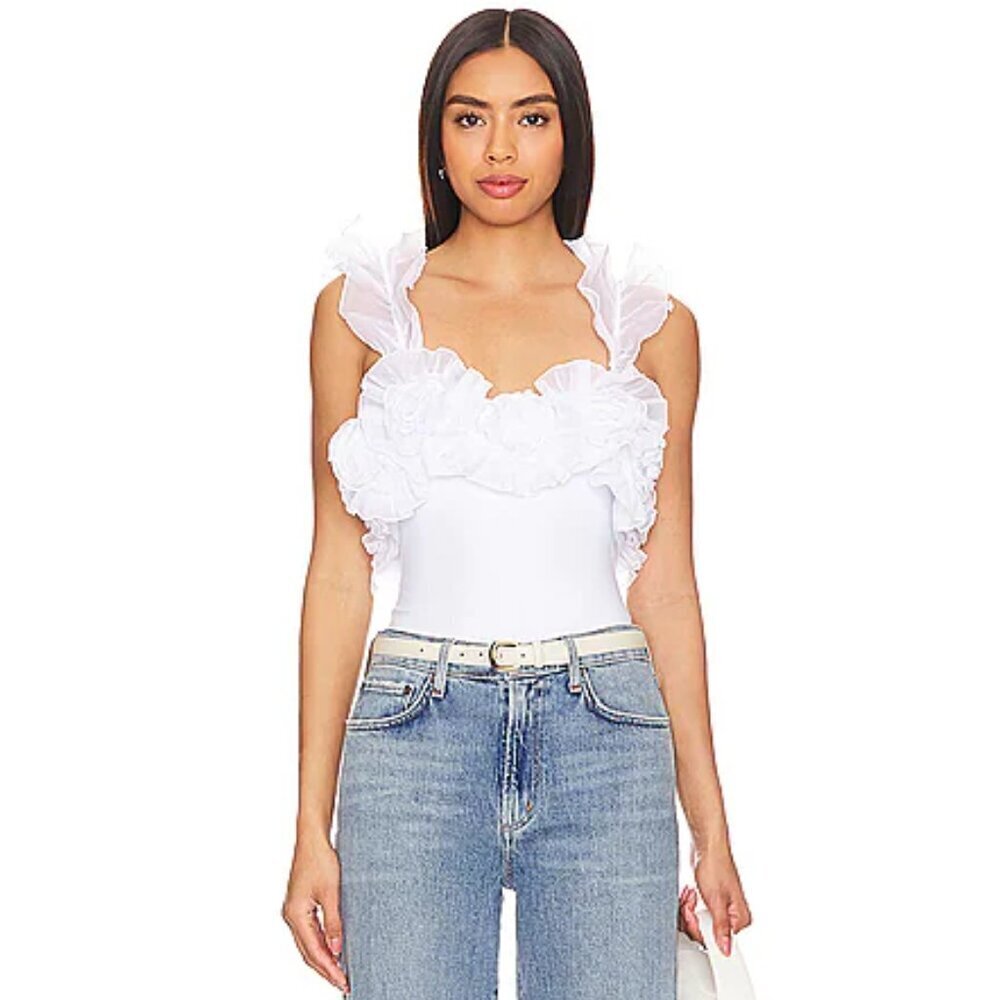 FREE PEOPLE Until Next Time Bodysuit in White Size X-Small NWT